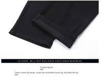 Men's Black Stretch Straight Jeans – Thin Breathable Business Casual Pants