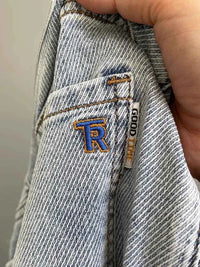 Men's Light Blue Embroidered Jeans – Slim Fit Vintage Washed Casual Pants