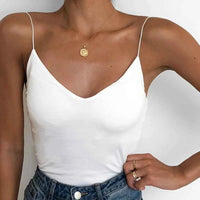 Women's Slim Camisole Tank Top – Solid Sleeveless Summer Strap Vest