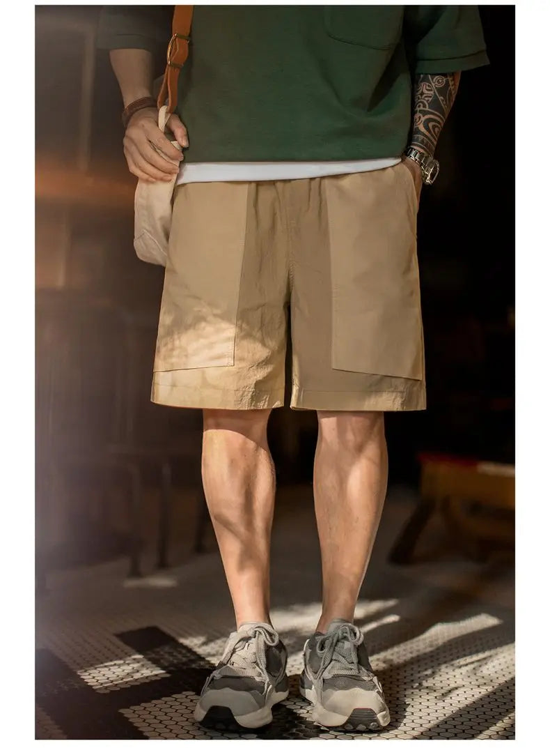 Men's Quick-Dry Cargo Shorts – Lightweight Khaki Outdoor Beach Shorts
