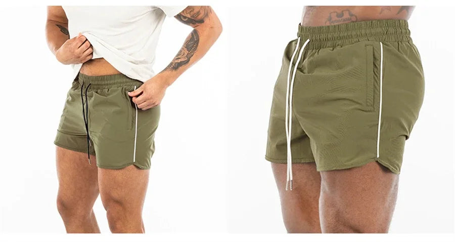 Men's Quick-Dry Gym Running Shorts – Multi-Pocket Fitness Beach Shorts 2024