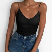Women's Slim Camisole Tank Top – Solid Sleeveless Summer Strap Vest