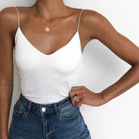 Women's Slim Camisole Tank Top – Solid Sleeveless Summer Strap Vest