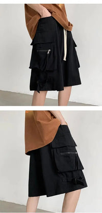 Men's Retro Workwear Shorts – Loose Wide-Leg High Street Casual Pants