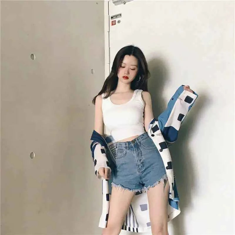 Women's Y2K Crop Tank Top – Sleeveless Korean Harajuku Aesthetic Vest