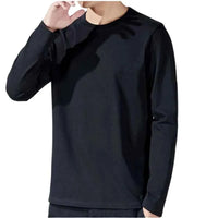 Men's Cotton Long Sleeve T-Shirt – Solid Color Full Sleeve Undershirt for Spring & Autumn Casual Wear
