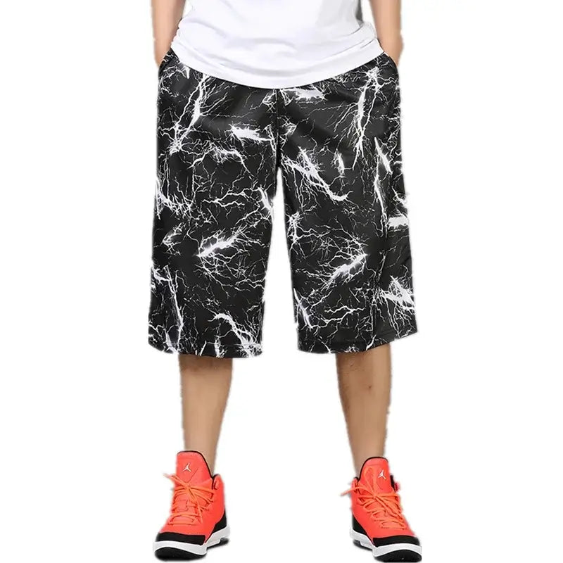 Men’s summer casual capri shorts loose fit hip hop straight pants plus size