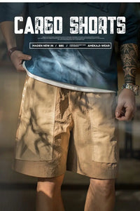 Men's Quick-Dry Cargo Shorts – Lightweight Khaki Outdoor Beach Shorts