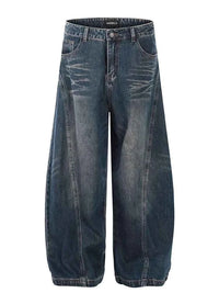 Men's Vintage Black Baggy Jeans – Wide Leg Streetwear Denim Pants