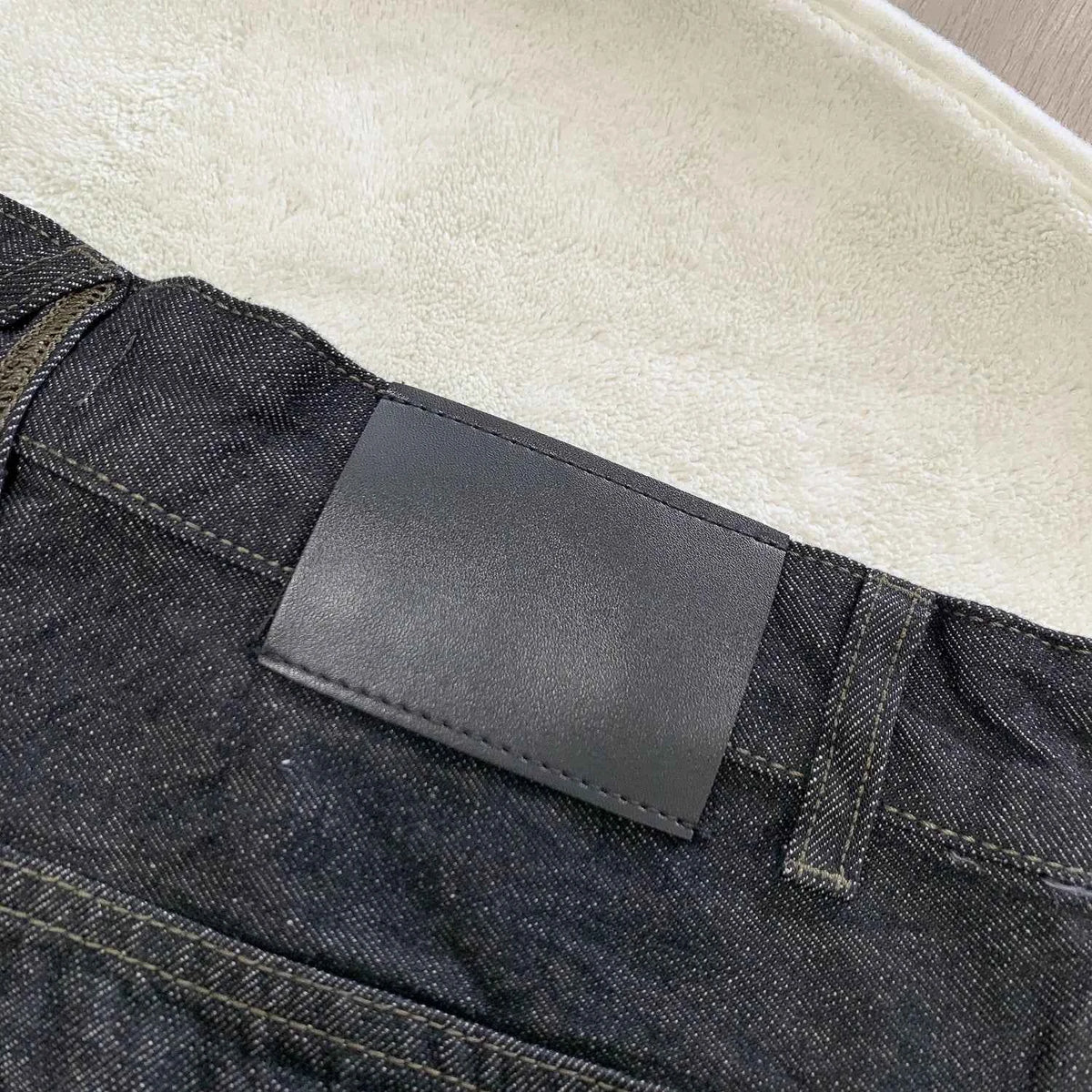 Men's Black Red Selvedge Jeans – Raw Denim Wide Leg Micro Flare Pants