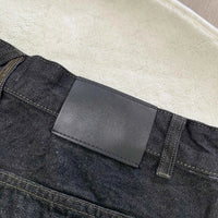 Men's Black Red Selvedge Jeans – Raw Denim Wide Leg Micro Flare Pants