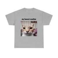 Funny Cat Printed T-Shirt Women's Casual – “My Honest Reaction” Women’s Casual Short Sleeve Summer Tee