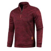 Men's Half Zipper Turtleneck Sweatshirt – Thick Pullover Turtleneck Autumn Outdoor Solid Color Top