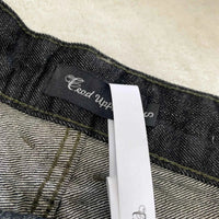 Men's Black Red Selvedge Jeans – Raw Denim Wide Leg Micro Flare Pants