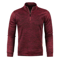 Men's Half Zipper Turtleneck Sweatshirt – Thick Pullover Turtleneck Autumn Outdoor Solid Color Top