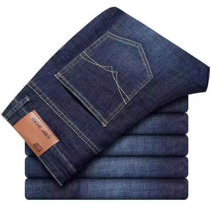 Men's Business Biker Straight Jeans – Comfortable Soft Autumn Winter Denim