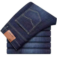 Men's Business Biker Straight Jeans – Comfortable Soft Autumn Winter Denim