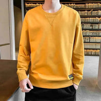 Men's Plain Polyester Round Neck T-Shirt – Smooth Round Neck Y2K Japan Style Pullover Top 2025
