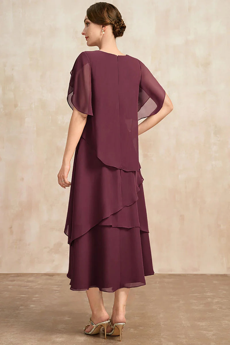 Women's Plus Size Elegant Maxi Dress – Petal Sleeve Wedding Guest Dress