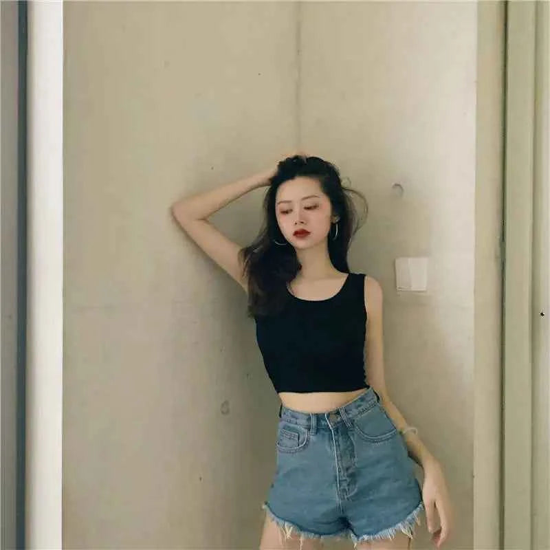 Women's Y2K Crop Tank Top – Sleeveless Korean Harajuku Aesthetic Vest
