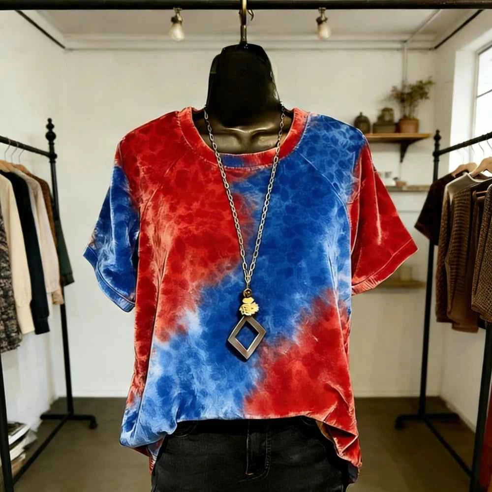 Women's Gradient Animal Print T-Shirt – Soft Feel Short Sleeve Loose Fit Casual Streetwear Top