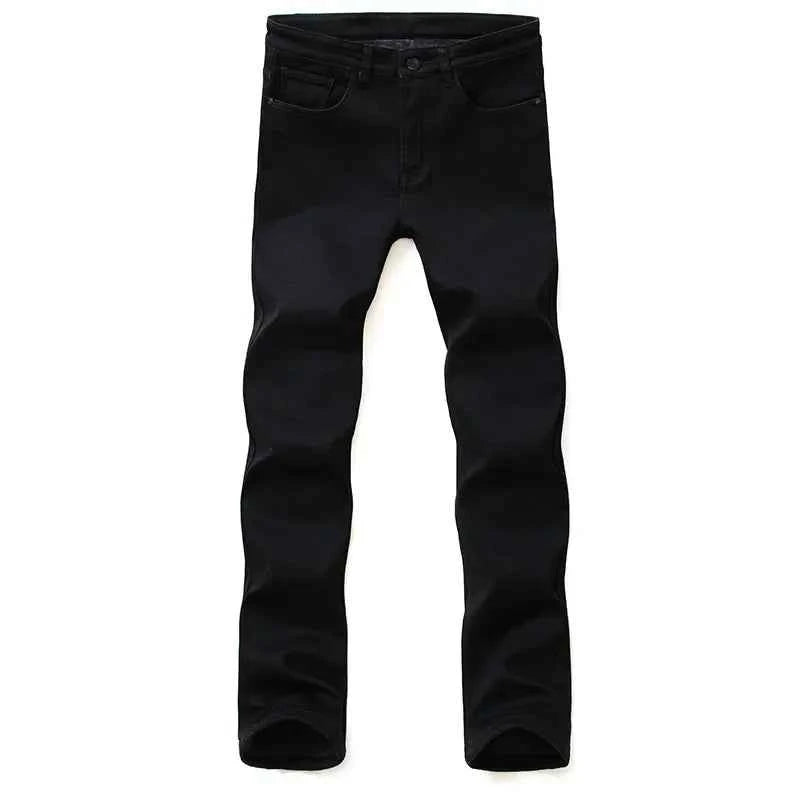 Men's Black Stretch Biker Jeans – Classic Fashion Denim Trousers