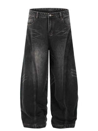 Men's Vintage Black Baggy Jeans – Wide Leg Streetwear Denim Pants