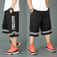 Men’s summer casual capri shorts loose fit hip hop straight pants plus size