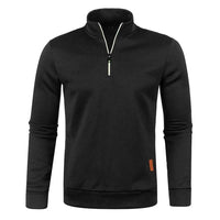 Men's Half Zipper Turtleneck Sweatshirt – Thick Pullover Turtleneck Autumn Outdoor Solid Color Top