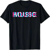 Men’s EDM Graphic T-Shirt – House Music Glitch Optical Illusion Oversized Rave Tee
