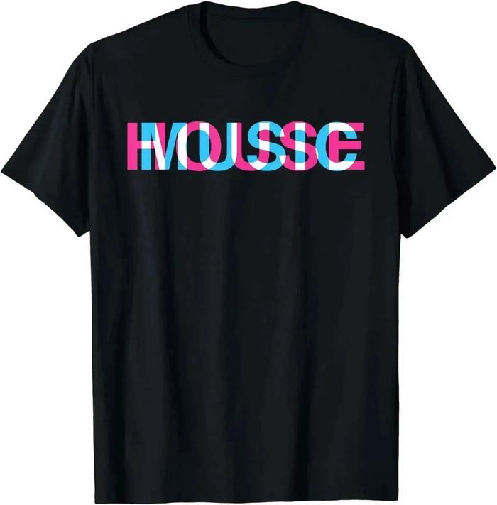 Men’s EDM Graphic T-Shirt – House Music Glitch Optical Illusion Oversized Rave Tee