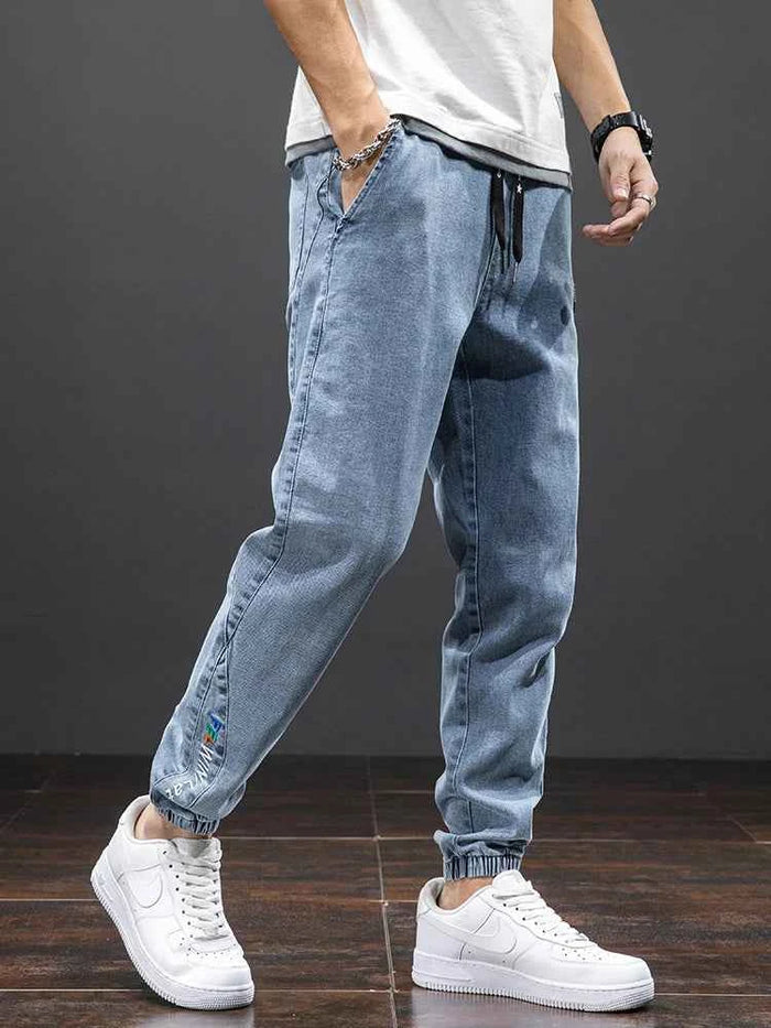 Men's Cargo Jogger Denim Jeans – Baggy Streetwear Harem Pants