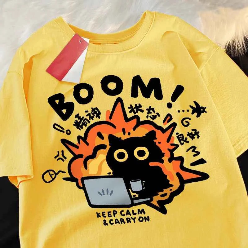 Oversized Cotton Cartoon T-Shirt Unisex – Casual Graphic Loose Fit Tee