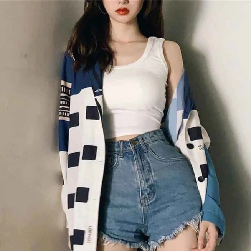 Women's Y2K Crop Tank Top – Sleeveless Korean Harajuku Aesthetic Vest