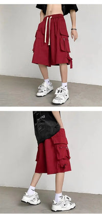 Men's Retro Workwear Shorts – Loose Wide-Leg High Street Casual Pants