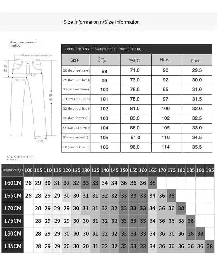 Men's Pure Black Slim Fit Jeans – Light Luxury Stretch Straight Leg Pants 2025