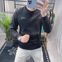 Men's 100% Cotton Long Sleeve Sweatshirt – Round Neck Aesthetic Pullover Tee