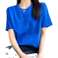 Women's Loose Cotton O-Neck T-Shirt – Casual Summer Short Sleeve Tee
