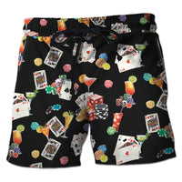 Men's Casino Poker Boardshorts – 3D Print Beach Shorts Casino Club Style