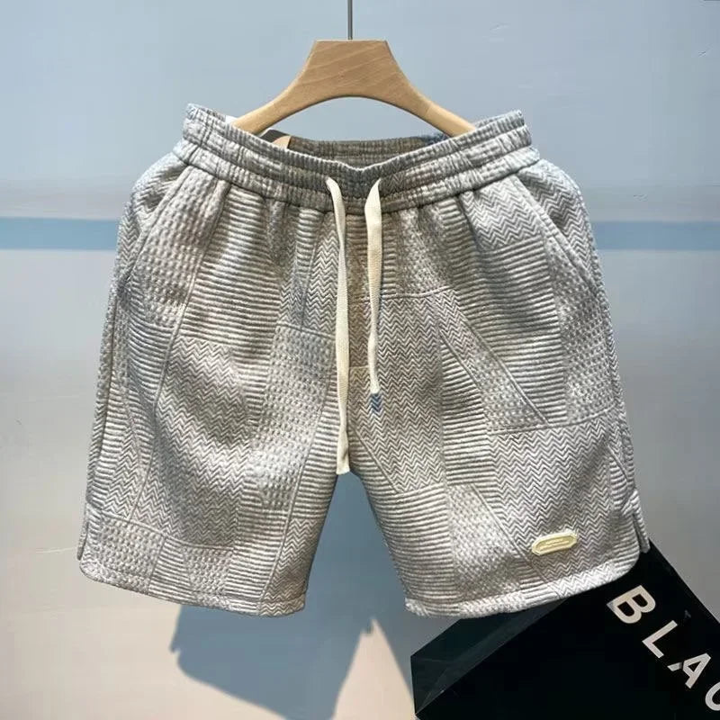 Men's Wave Pattern Running Shorts – Casual Jogging & Gym Sports Shorts