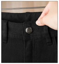 Men's Pure Black Slim Fit Jeans – Light Luxury Stretch Straight Leg Pants 2025