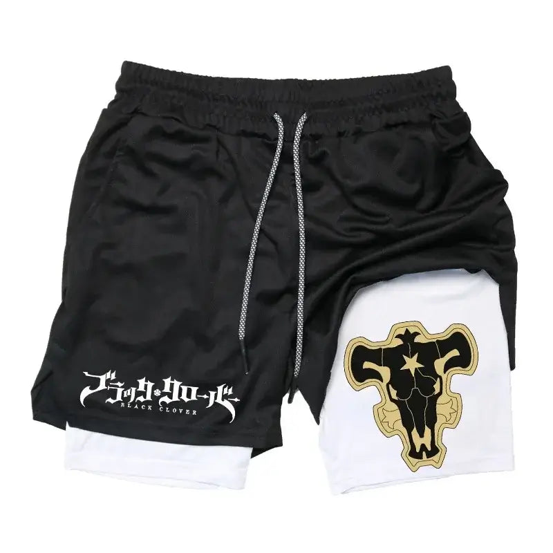 Men’s 2 in 1 running shorts quick dry gym workout training shorts