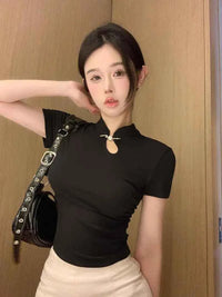 Women's Retro Chinese Style T-Shirt– Trendy Streetwear Casual Summer Tee