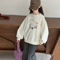 Girls Heart Pearl Sweatshirt – Kids Long Sleeve Casual Fashion Hoodie
