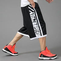 Men’s summer casual capri shorts loose fit hip hop straight pants plus size