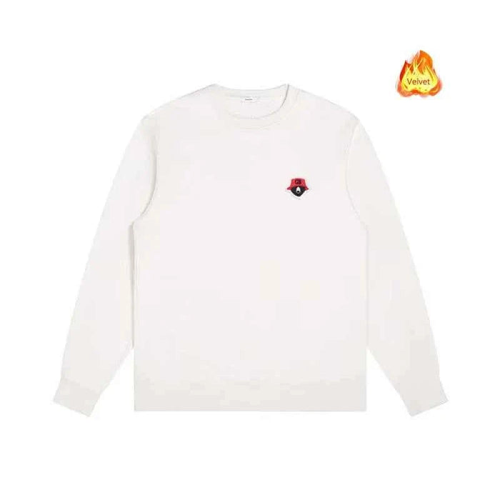 Men's Golf Pullover Sweatshirt – Round Neck Thin Velvet Autumn Winter Sweater