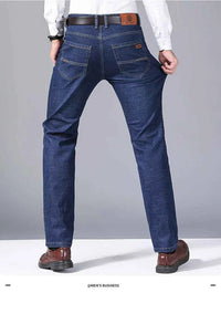 Men's Black Biker Denim Jeans – Classic Soft Stretch Casual Pants