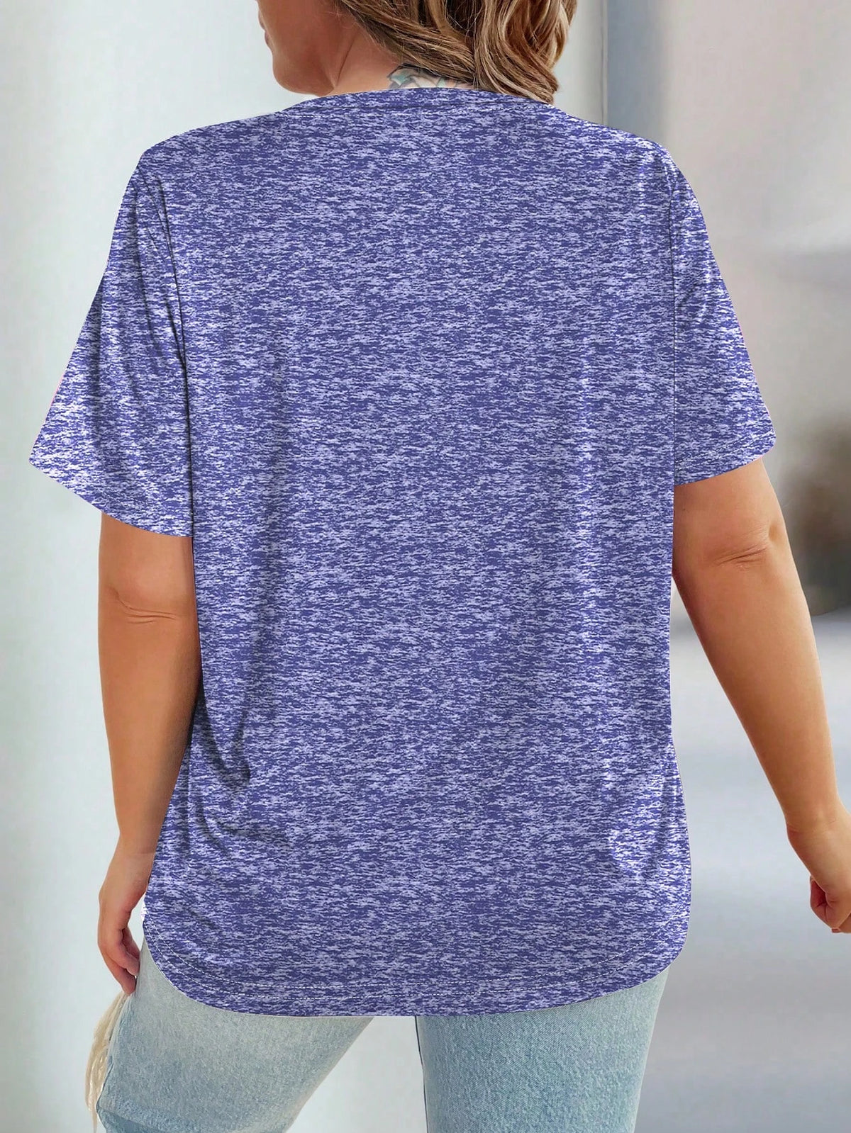 Women's Plus Size Floral T-Shirt – Casual Short Sleeve Summer Pullover Top