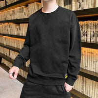 Men's Plain Polyester Round Neck T-Shirt – Smooth Round Neck Y2K Japan Style Pullover Top 2025