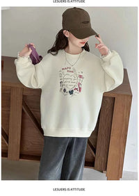 Girls Heart Pearl Sweatshirt – Kids Long Sleeve Casual Fashion Hoodie
